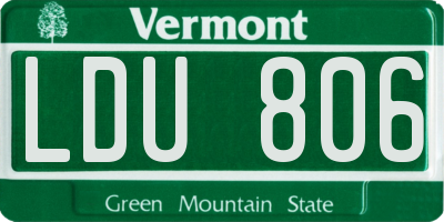 VT license plate LDU806
