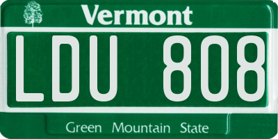 VT license plate LDU808