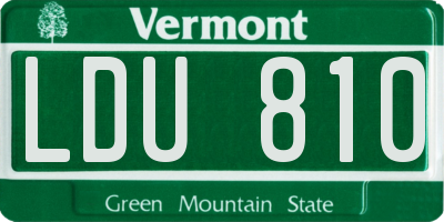 VT license plate LDU810