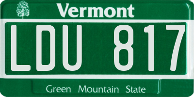 VT license plate LDU817
