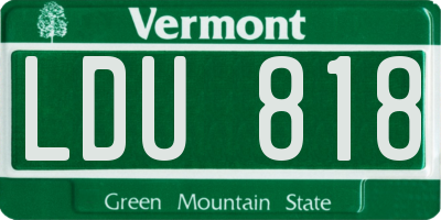 VT license plate LDU818