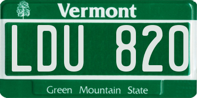 VT license plate LDU820
