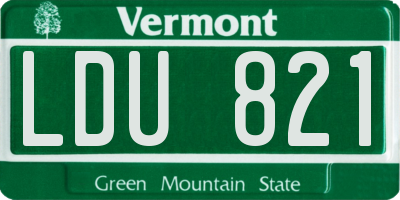 VT license plate LDU821