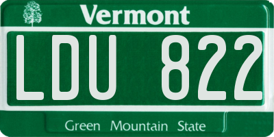 VT license plate LDU822