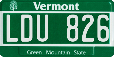 VT license plate LDU826