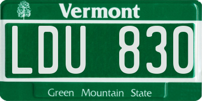 VT license plate LDU830