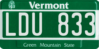 VT license plate LDU833