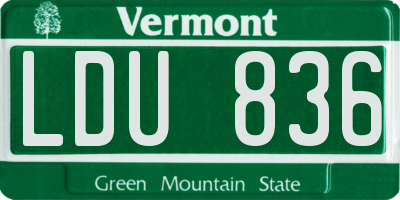 VT license plate LDU836