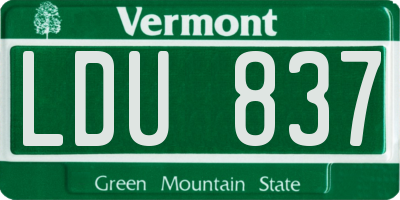 VT license plate LDU837
