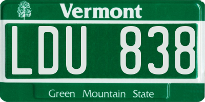 VT license plate LDU838