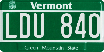 VT license plate LDU840