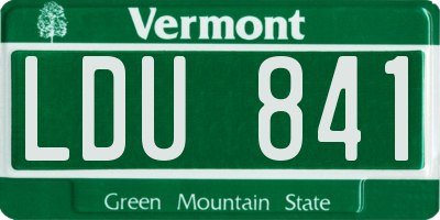 VT license plate LDU841