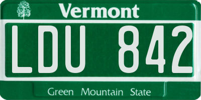VT license plate LDU842