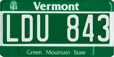 VT license plate LDU843