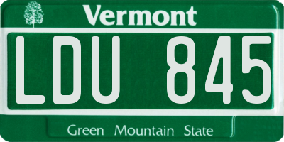 VT license plate LDU845