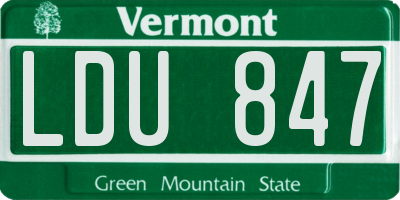 VT license plate LDU847
