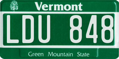 VT license plate LDU848
