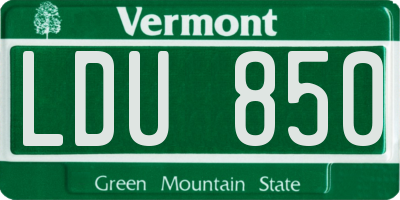 VT license plate LDU850