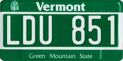 VT license plate LDU851