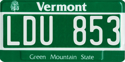 VT license plate LDU853