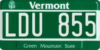 VT license plate LDU855