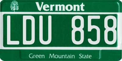 VT license plate LDU858