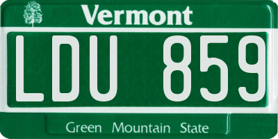 VT license plate LDU859