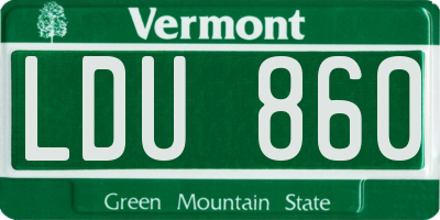 VT license plate LDU860