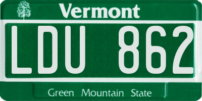 VT license plate LDU862