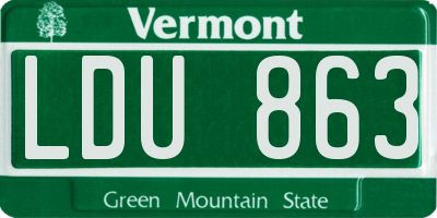 VT license plate LDU863