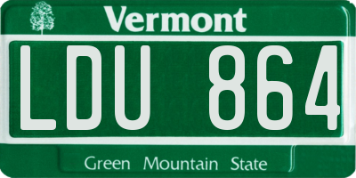 VT license plate LDU864