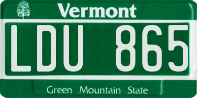 VT license plate LDU865