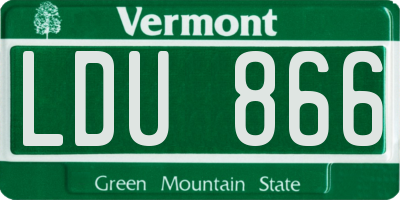 VT license plate LDU866