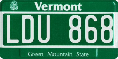 VT license plate LDU868