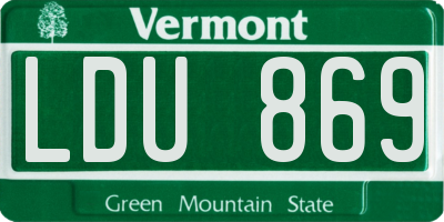 VT license plate LDU869