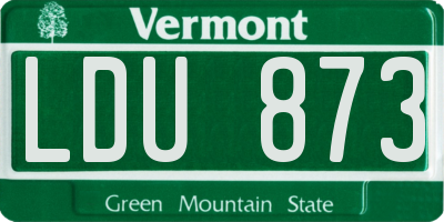 VT license plate LDU873