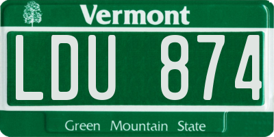 VT license plate LDU874