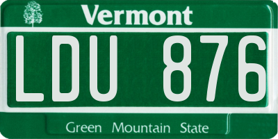 VT license plate LDU876