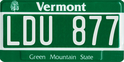 VT license plate LDU877