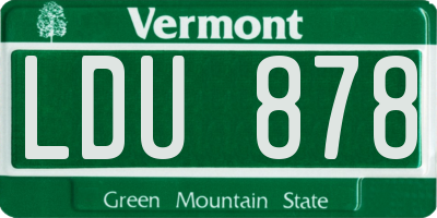 VT license plate LDU878