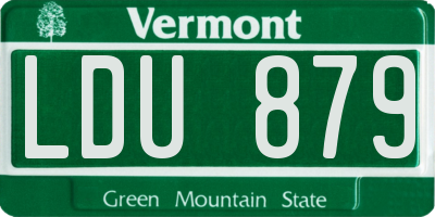 VT license plate LDU879