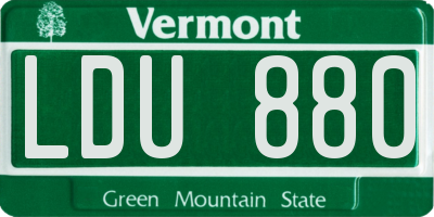 VT license plate LDU880