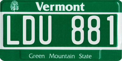 VT license plate LDU881