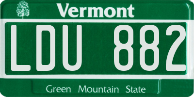 VT license plate LDU882