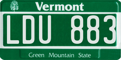 VT license plate LDU883