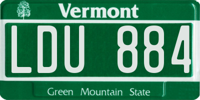 VT license plate LDU884