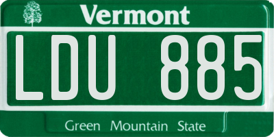 VT license plate LDU885