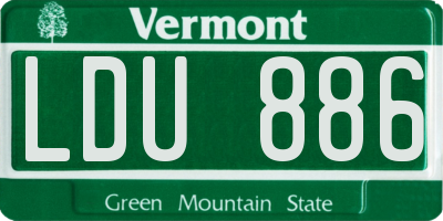 VT license plate LDU886