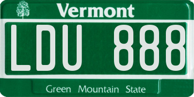 VT license plate LDU888