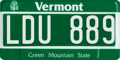 VT license plate LDU889